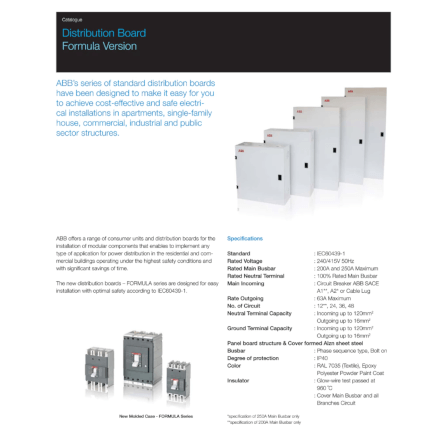 ตู้โหลดเซ็นเตอร์ 24 ช่อง 200A ABB รุ่น DB24CL200 ชนิดสายเข้าบัสบาร์(CABLE LUG)_8